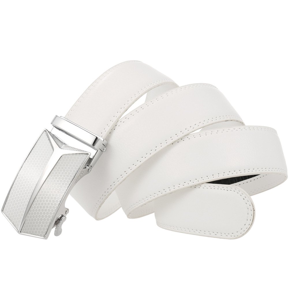 New Men's Automatic Buckle Belts for men GuangZhou Buckle LQbelt Factory OEM leather ratchet belt custom logo