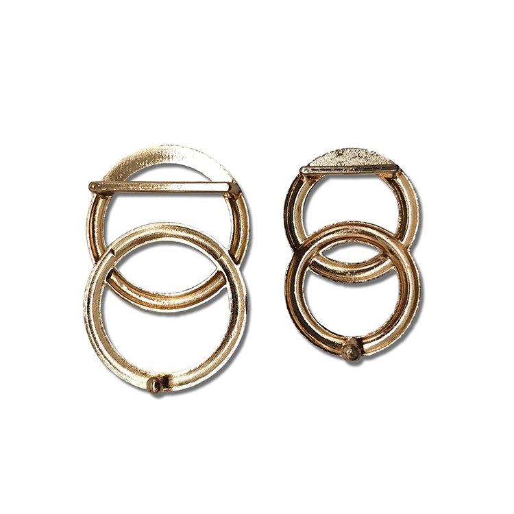 Wholesale Custom Double Circle Silver Plastic Ladies Belt Buckle High Quality Adjustable Side Release Straps Buckle