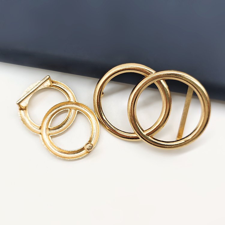 Wholesale Custom Double Circle Silver Plastic Ladies Belt Buckle High Quality Adjustable Side Release Straps Buckle