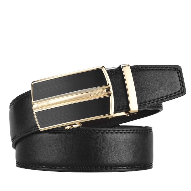 Factory OEM High Quality Leather Belt For Man Alloy Automatic Buckle Classics Vintage Ratchet Belt