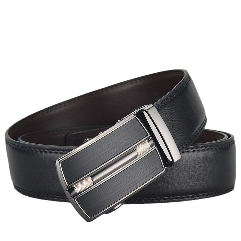 Factory OEM High Quality Leather Belt For Man Alloy Automatic Buckle Classics Vintage Ratchet Belt