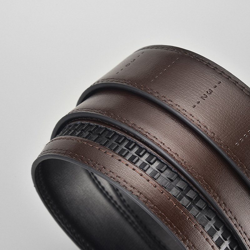 Factory OEM High Quality Leather Belt For Man Alloy Automatic Buckle Classics Vintage Ratchet Belt