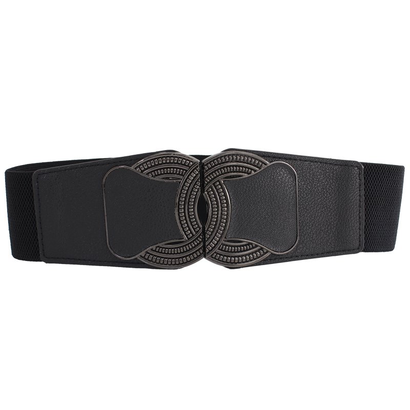 Wholesale 6 cm width New Women Belts flower design gold Buckle Elastic Belts