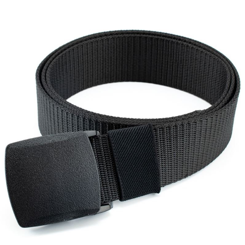 Custom Logo Plastic Buckle Casual Webbing Adjustable Combat Men Belts Polyester Canvas Nylon Fabric Belt