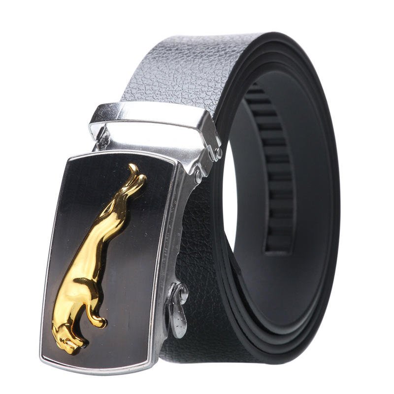 DDA720 Wholesale Male Ratchet Waist Straps Gift Wide Automatic Buckle Belt Black Strong Casual Business Men Leather Belts