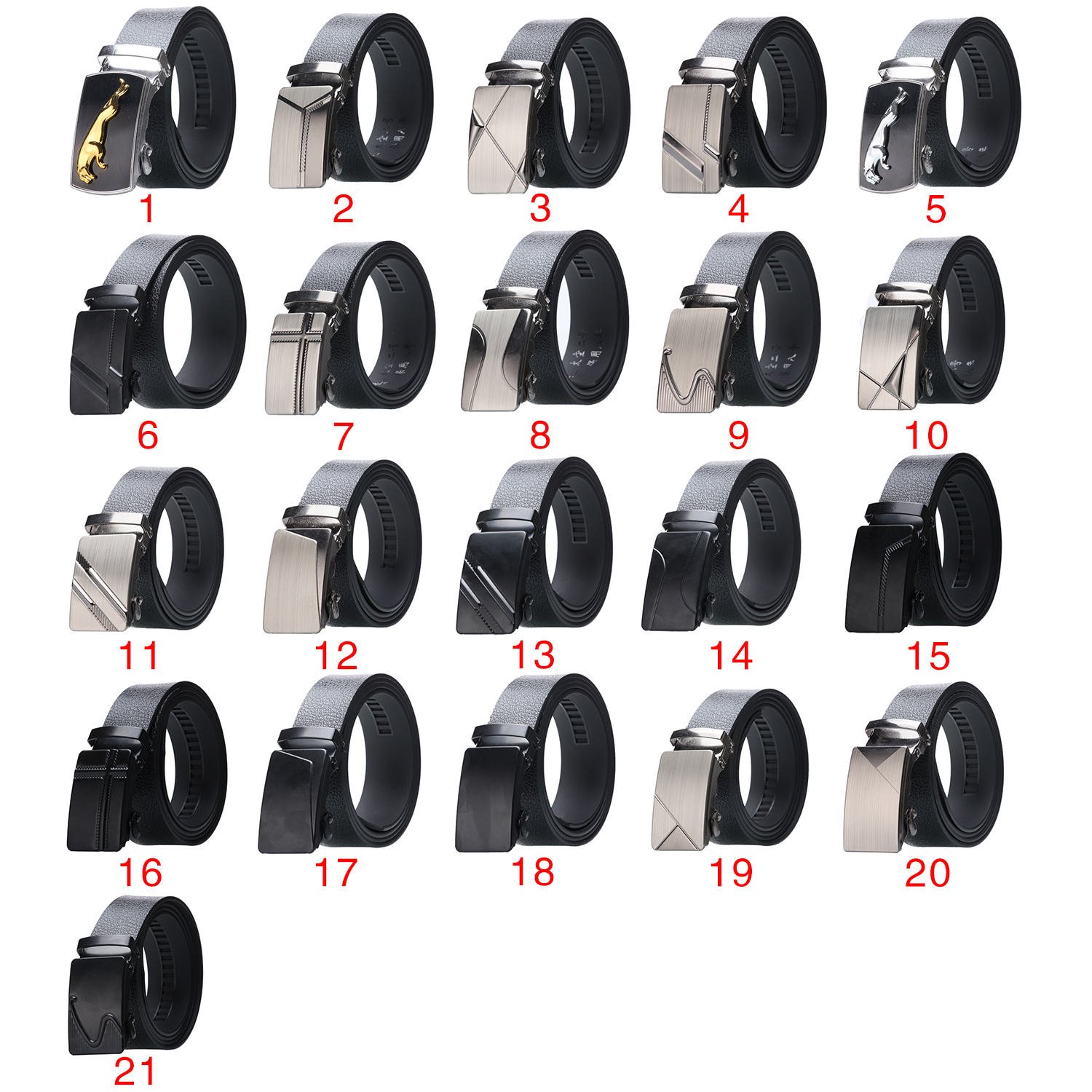 DDA720 Wholesale Male Ratchet Waist Straps Gift Wide Automatic Buckle Belt Black Strong Casual Business Men Leather Belts