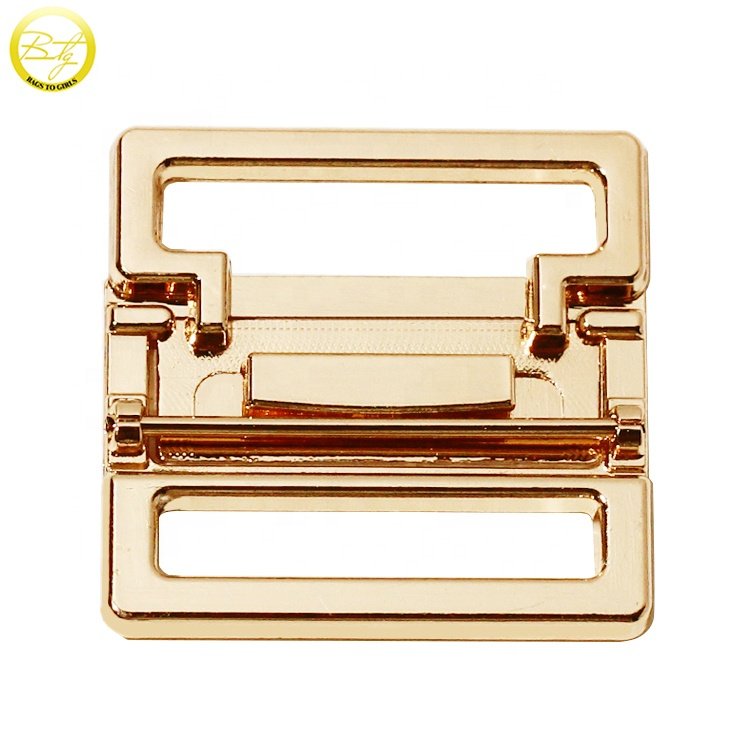Washable swimwear accessory making gold plated bikini metal slider ring buckle adjustable metal strap connector hardware