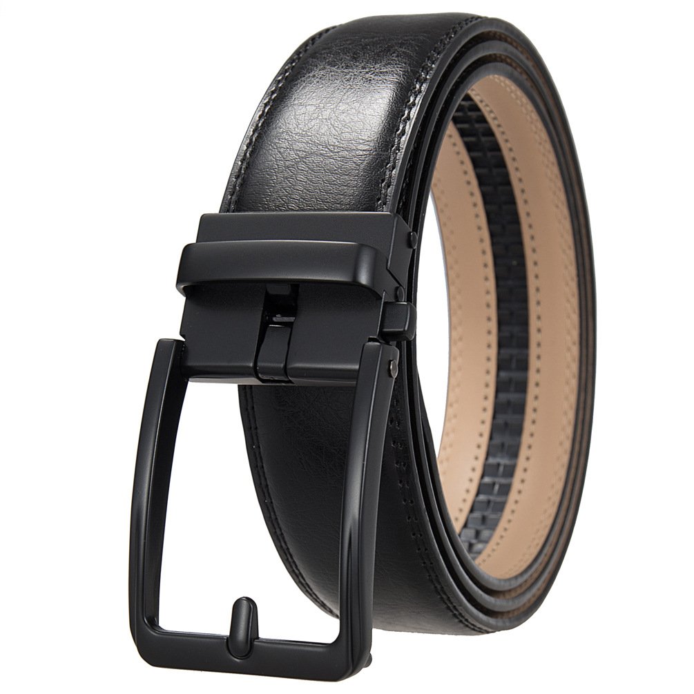 Wholesale Popular Classic Men's Split Leather Belt Fashion Genuine Cowhide Leather Men Ratchet Belt with Automatic Alloy Buckle