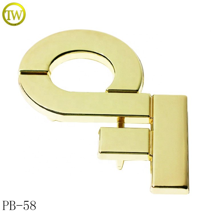 Custom made hollow letter brass belt buckles zinc alloy leather belt accessory brand strap adjusters