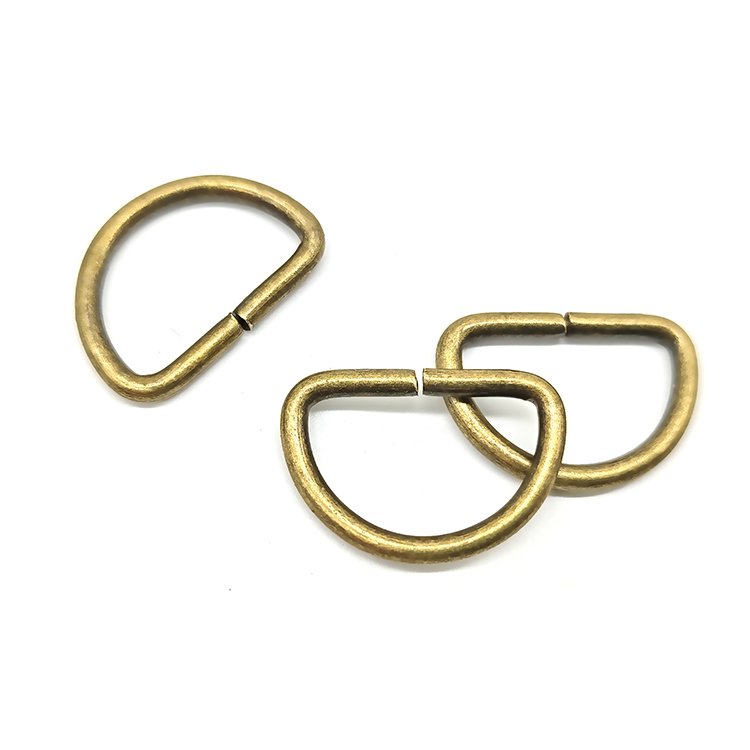 Custom D-Rings Buckle Bag Belt Hardware Clothes Accessories Brass Metal D Ring Vintage Metal Adjustable Hook Buckle