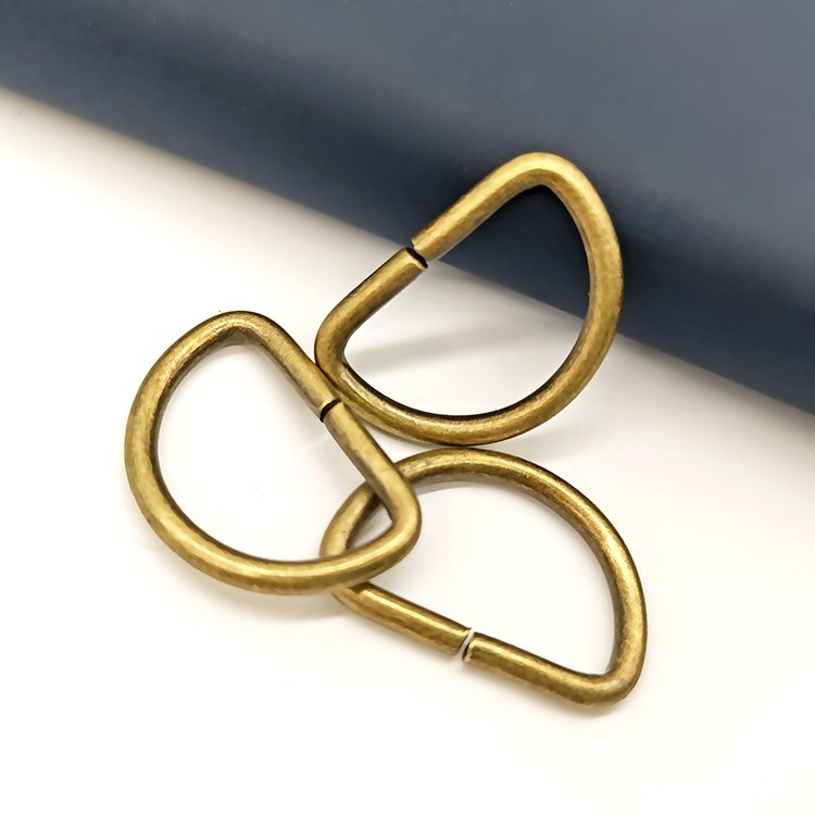 Custom D-Rings Buckle Bag Belt Hardware Clothes Accessories Brass Metal D Ring Vintage Metal Adjustable Hook Buckle