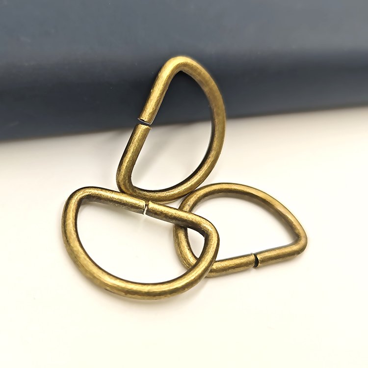 Custom D-Rings Buckle Bag Belt Hardware Clothes Accessories Brass Metal D Ring Vintage Metal Adjustable Hook Buckle