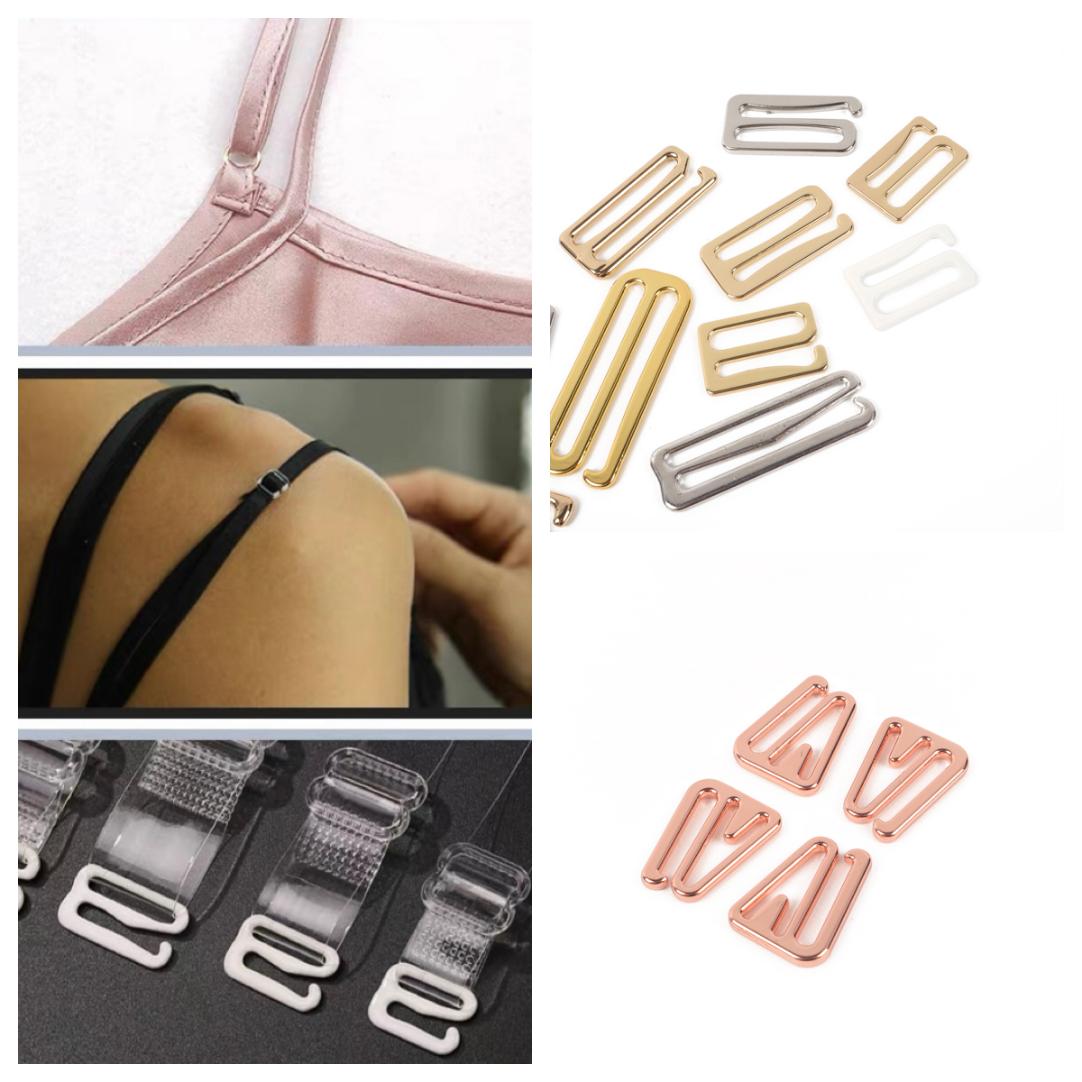 Nickel-Free Swimwear Hardware Gun Black 10mm 15mm 18mm Bra Strap Accessories 9 Shape Hook Buckle