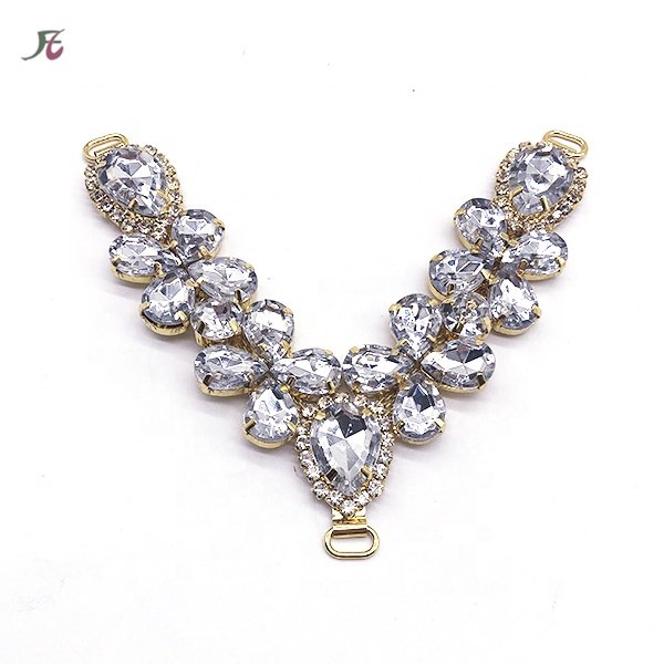 2024 New V-shaped DIY Slippers Decoration Glass Rhinestone Shoe Chain Wedding Women Flip flops Buckle Shoes Women Sandals Chain