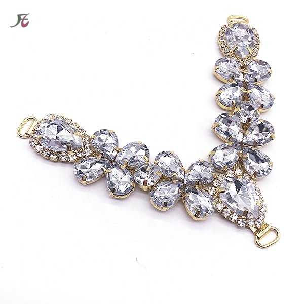 2024 New V-shaped DIY Slippers Decoration Glass Rhinestone Shoe Chain Wedding Women Flip flops Buckle Shoes Women Sandals Chain