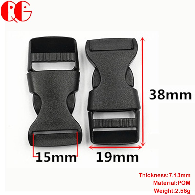 Plastic Adjustable Side Release Buckles Snap buckle Fitting Black Belt Button Snaps Clips for Straps Pet Collar Bag accessories