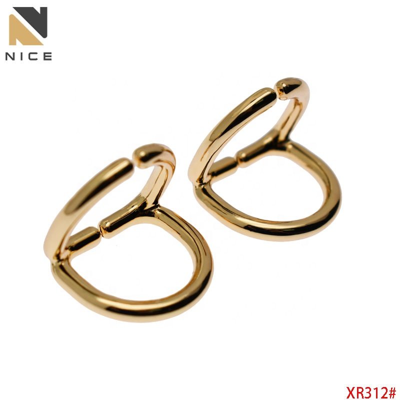 Nice Handbag Accessories Metal Opening Double D Ring Buckle Luggage Hardware D-shaped Bag strap connecting buckle for Bag Purse