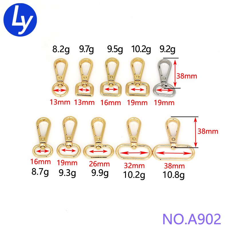 Bag Hook Adjustable Bag Buckle16/20/25/32/38mm Handbag Hardware Accessories Bag Strap Hook Metal D Ring Adjustment buckle