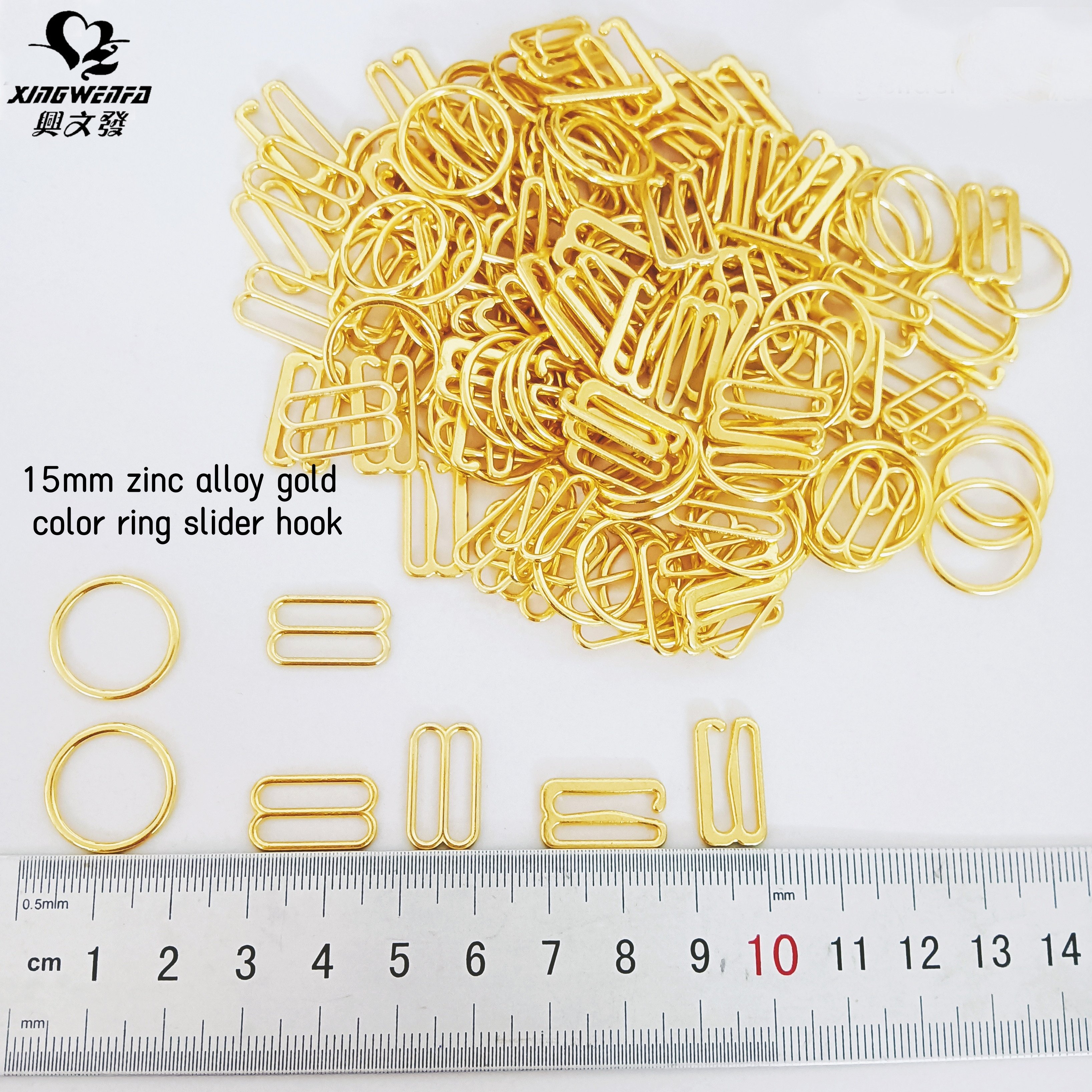 Underwear accessories 15mm SGS good quality Environmental nickle free Bra metal buckle gold alloy ring bra ring