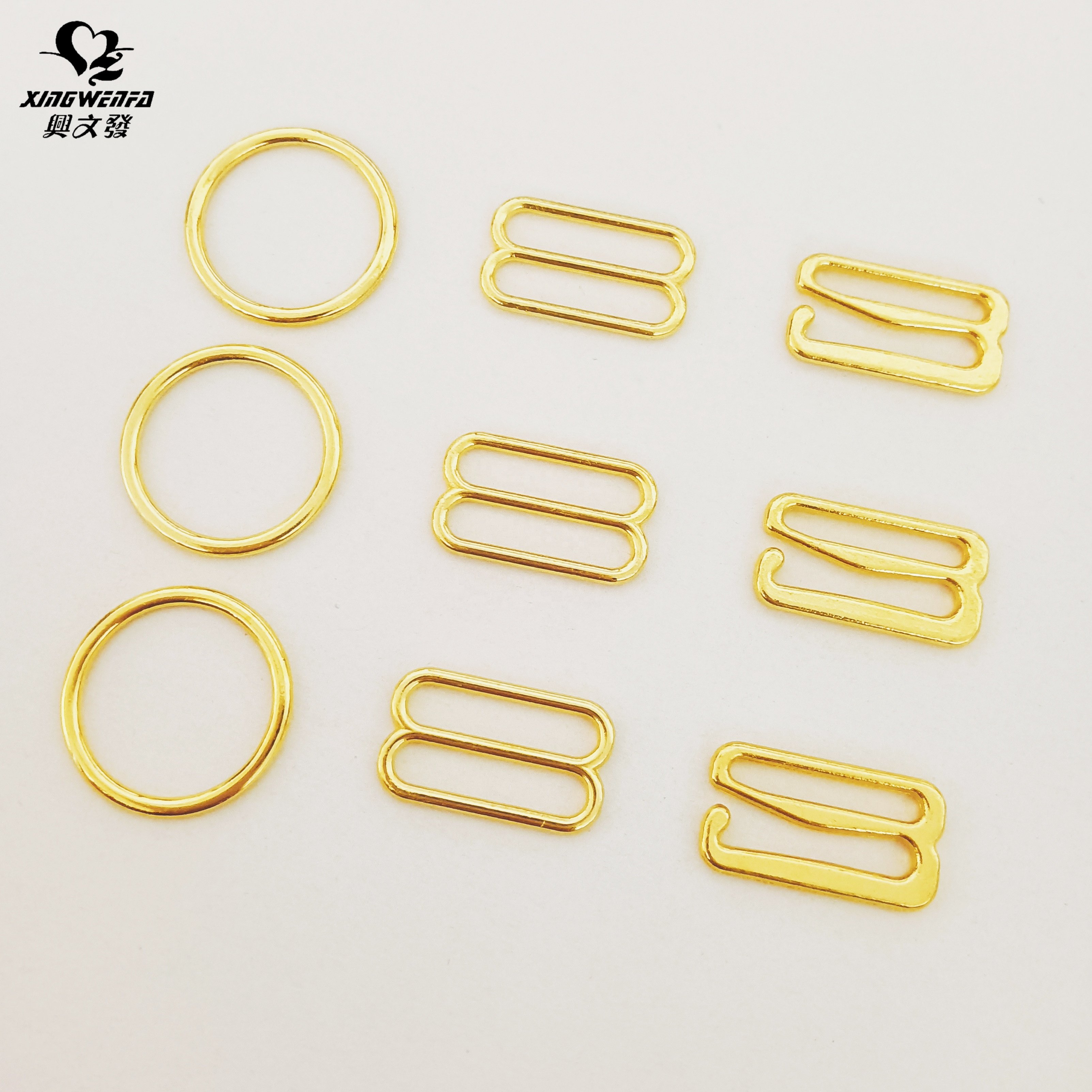 Underwear accessories 15mm SGS good quality Environmental nickle free Bra metal buckle gold alloy ring bra ring