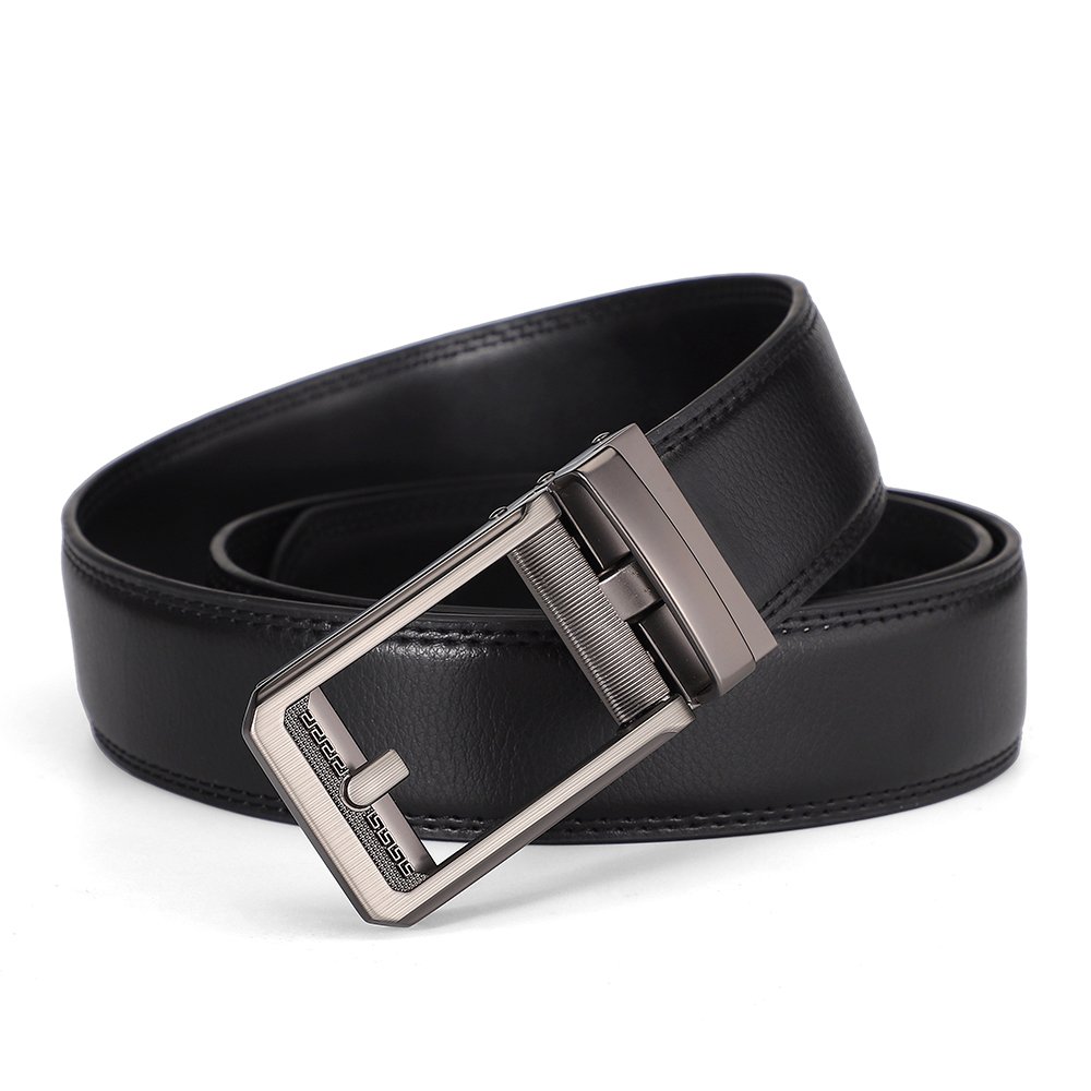 Wholesale Luxury Business Split Genuine Leather Belt with Custom LOGO & Alloy Buckle Custom Automatic Belt Gift for Men