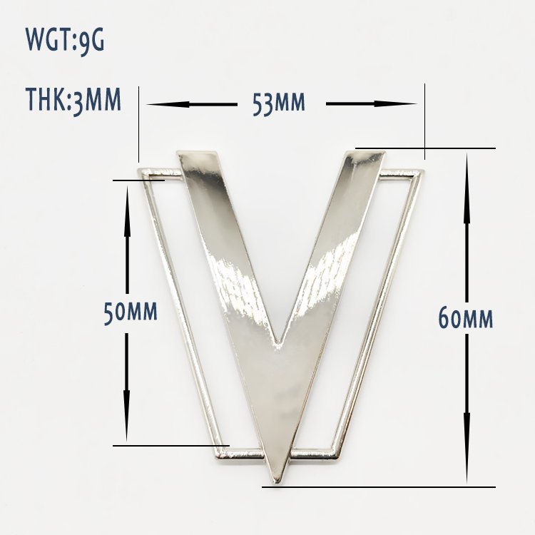 OEM ODM Customized 50mm V-Shaped Zinc Alloy Women Delicate Bikini Buckles Fashion Ladies Metal Swimwear Bra Connector Buckle