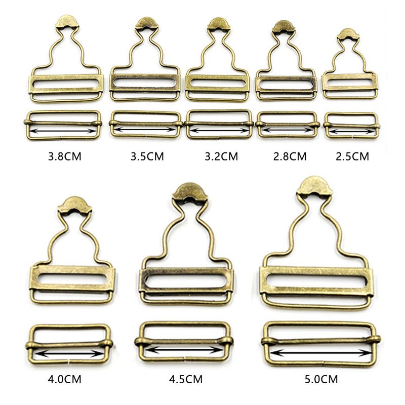 Suspenders Straps Buckle Fastener Rivets Brace Clips Stainless steel Button Overalls Jeans Pants For Garment