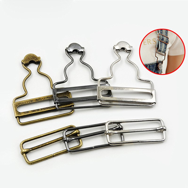 Suspenders Straps Buckle Fastener Rivets Brace Clips Stainless steel Button Overalls Jeans Pants For Garment