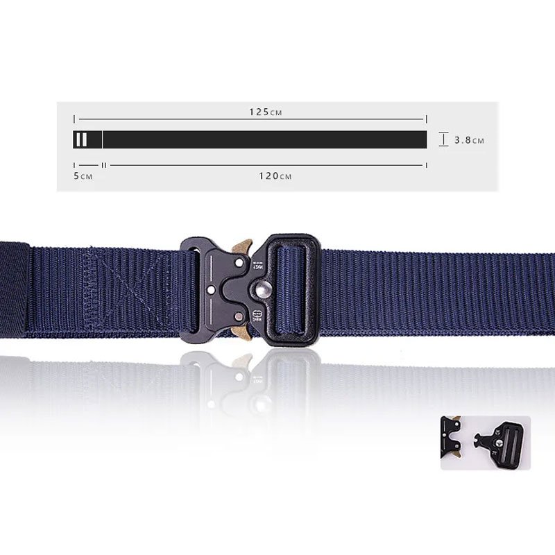 Hot selling Men's Nylon Fabric Belt Sports Tactical Belt Quick Release Metal Buckle Woven Belt Hunting Sports Waist Straps