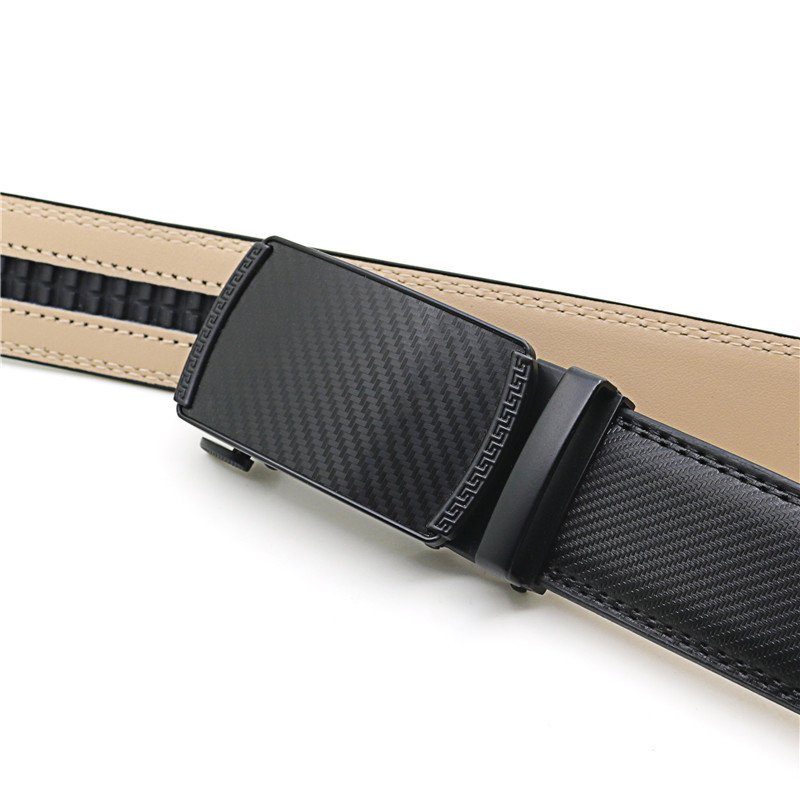 Wholesale Genuine Leather Casual Gentleman Jeans Belt Adjustable Automatic Ratchet Buckle 100% Genuine Leather Belt For Men