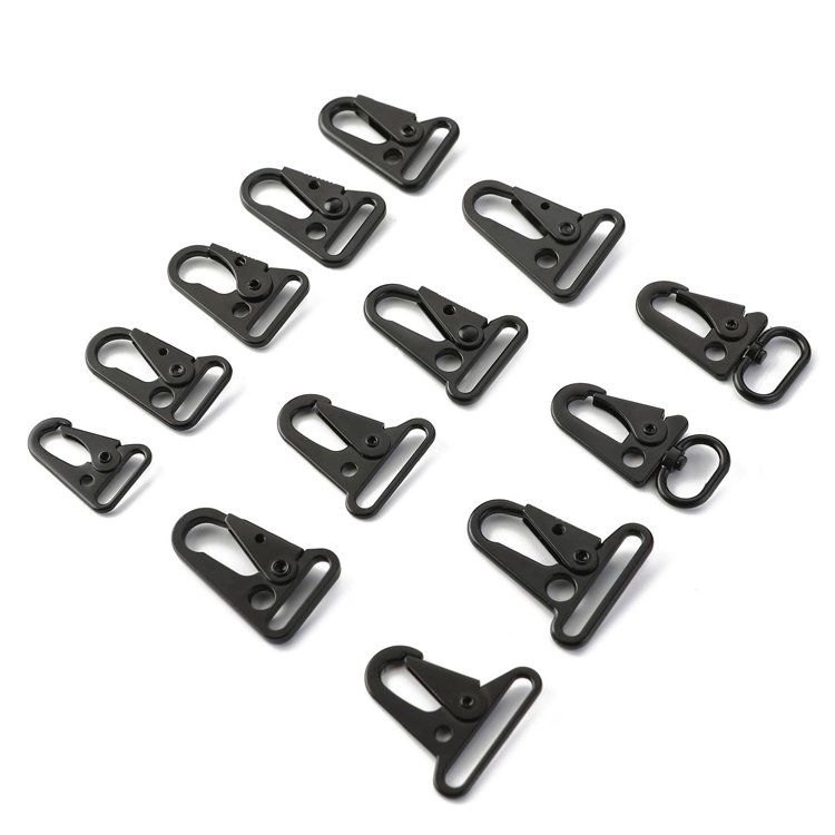 DWDP 1'' Metal HK Clips Spring Hooks,25mm Black Sling Snap Hooks For Key Fob,Carabiner Clasps Webbing Strap Buckles