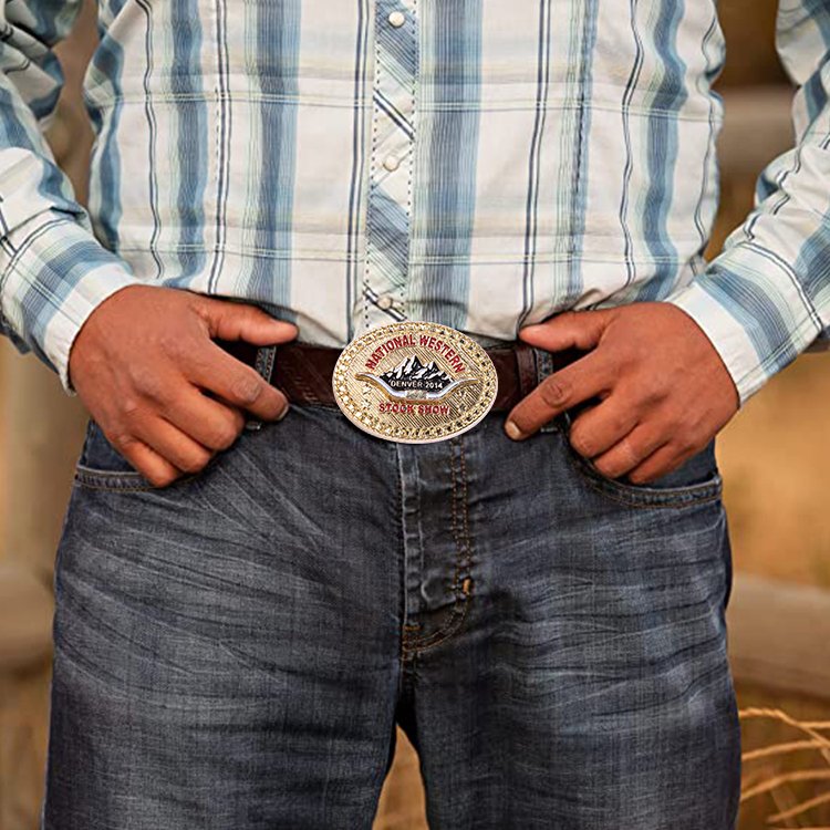 Manufacture Make Your Own Logo High Quality Gold Plated Metal Custom Engraved Belt Buckle For Men