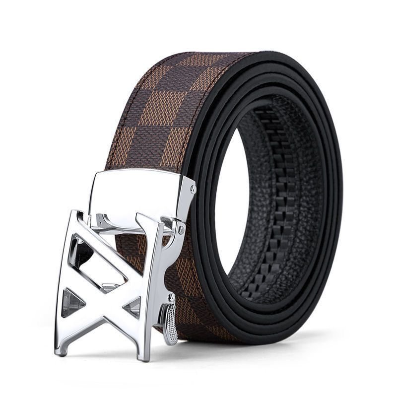 Wanshui genuine leather belts for men automatic belt buckle leather waistbelt men's brand designer belt factory wholesale