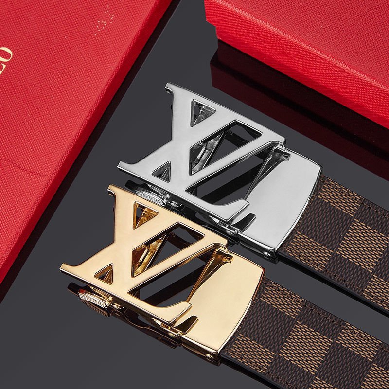 Wanshui genuine leather belts for men automatic belt buckle leather waistbelt men's brand designer belt factory wholesale