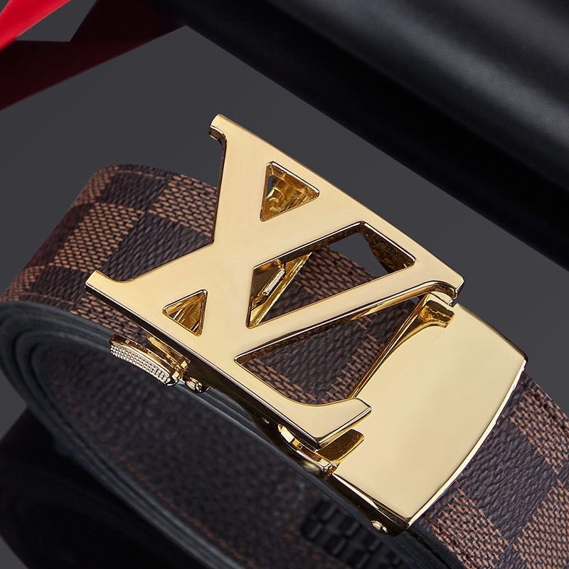 Wanshui genuine leather belts for men automatic belt buckle leather waistbelt men's brand designer belt factory wholesale