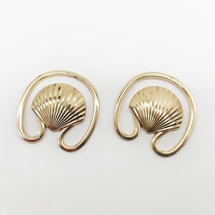 China Manufacturers Good Quality Women Golden Swimsuit Shell Shape Ring Buckle Bikini Bra Connector Zinc Plated Metal Buckle
