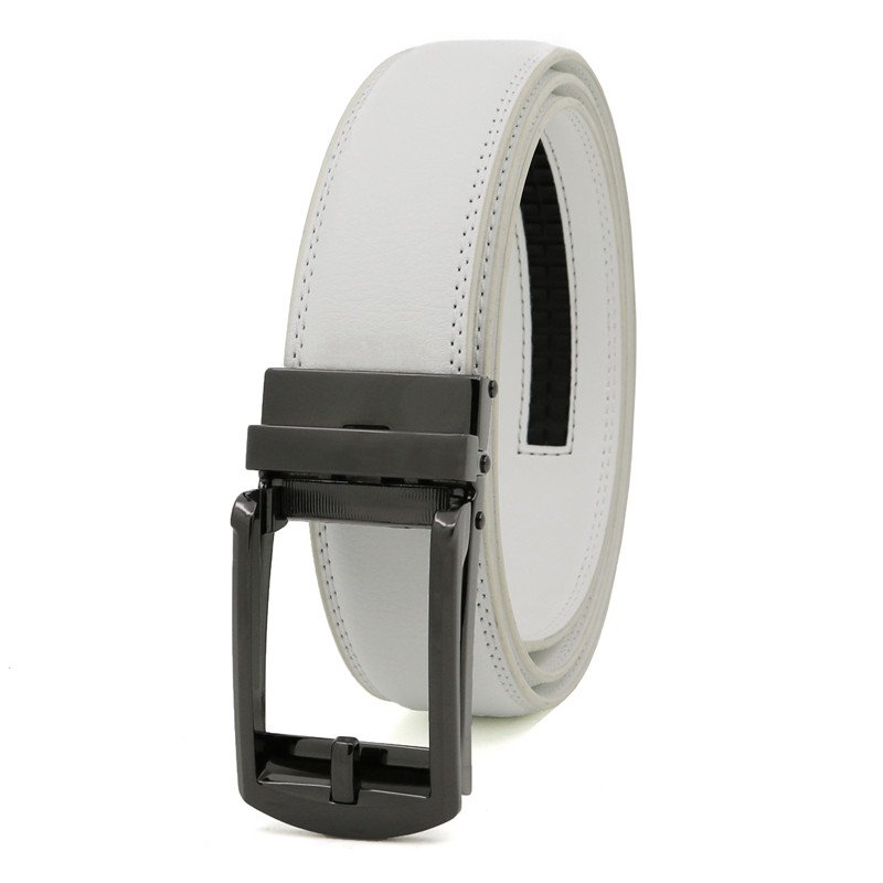 LQbelt Men's Automatic Buckle Belt Split Leather Belts For Male Ratchet Click Belts Factory Custom LOGO