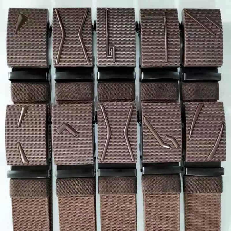 Simple casual solid color nylon belt with automatic buckle for men belt strap for jeans belt strap for students girls boys