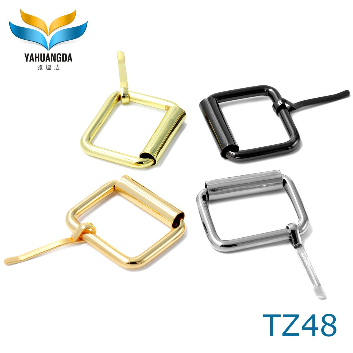 Fashionable Metal Roller Buckle Bag Belt Straps Accessory Lock Pin Clip Square Handbag Hardware Buckle For Leather Fitting TZ48