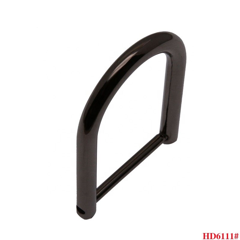 Factory Wholesale Luggage Accessories D Buckle Handbag Connector Gun Black Hardware Metal detachable U Ring