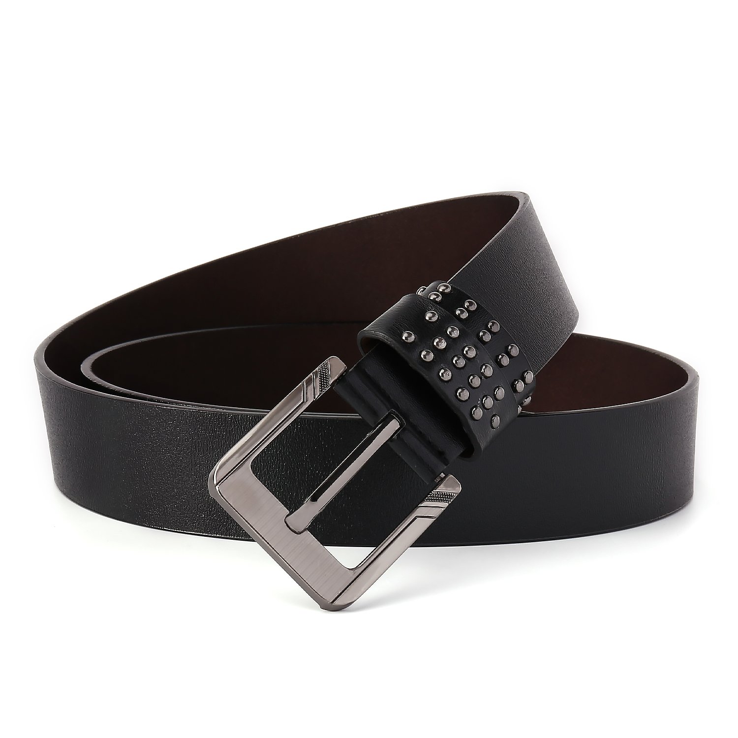 Factory price men's PU leather flat belt high-quality pin buckle belt leisure men's belt