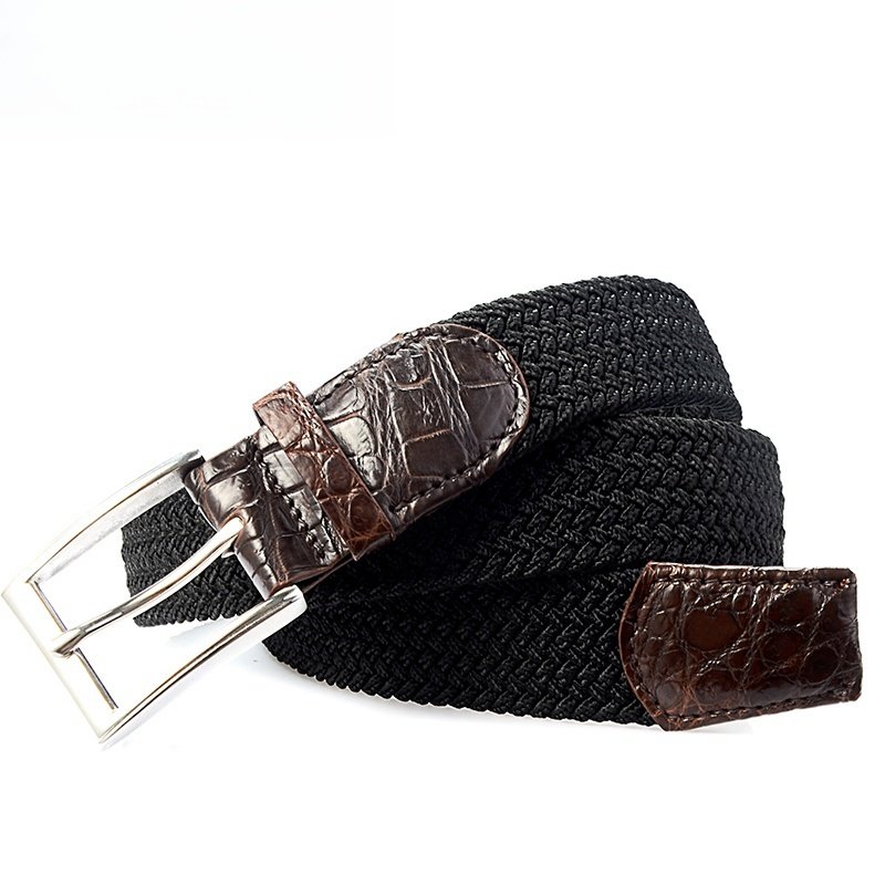 Belts for Man Mens Gift Stretch Braided Web Belt Elastic for Casual Golf Jeans with Stainless or Copper Buckle 1 3/8"