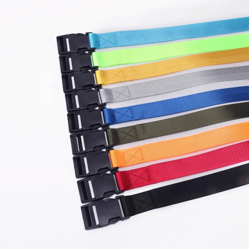 Wholesale Fashion Travel Luggage Belt strap Color Nylon Adjustable Luggage Bag Belt Strap With Plastic Buckle