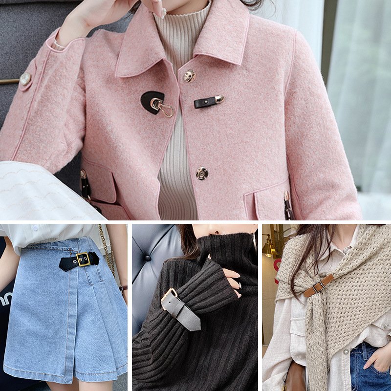Garment Accessories In Stock Buckle Closure Sewing Metal Pu Leather Clasp Snap Button