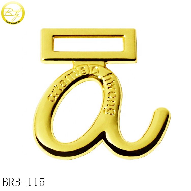 Custom hollow logo swimwear bikini straps gold plated metal buckle adjuster for underwear accessory
