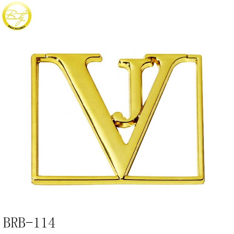 Custom hollow logo swimwear bikini straps gold plated metal buckle adjuster for underwear accessory