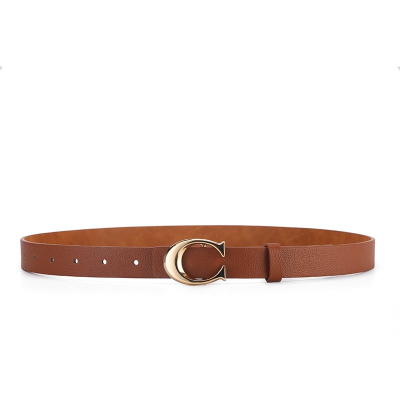 Wholesale 2024 New Fashion Decoration Belt Women's Ancient Gold C-Buckle Belt Women's Belt at Production Price