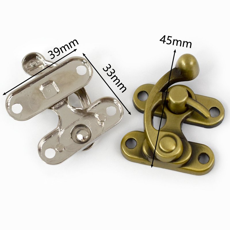 Meetee BF733 45*39mm DIY Luggage Hardware Accessories Gift Box Casting Twist Turn Lock Buckle Alloy Handbag Padlock Hasp Clasp