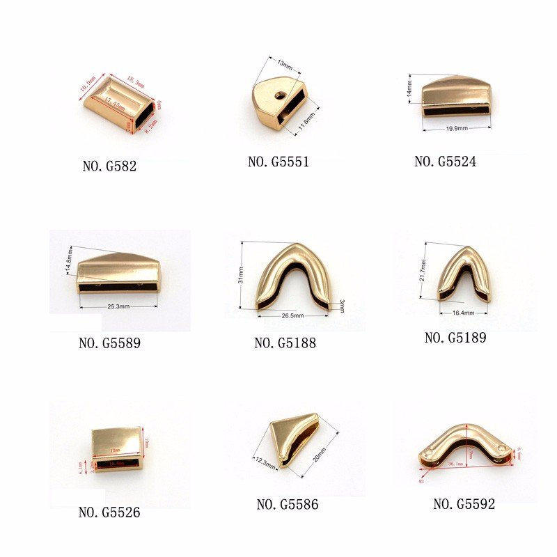 Handbag Hardware Accessories Tail Clip Metal Strap End Corner Clips Buckle With Screws