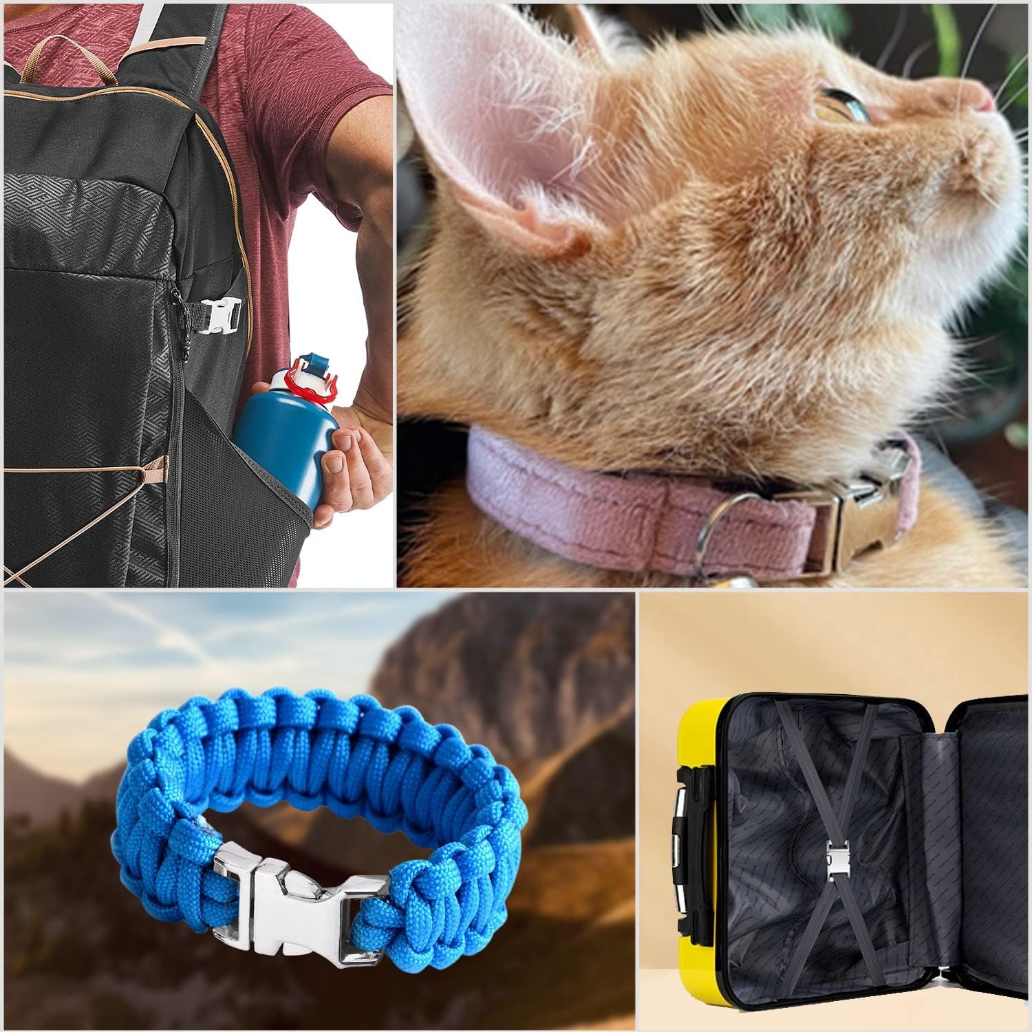 Custom Colored Zinc Alloy Curved Side quick Release metal Buckle quick release strap buckle for bag